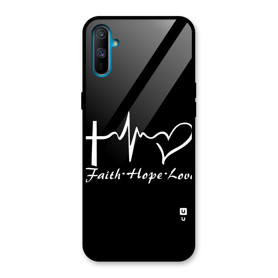 Faith Hope Love Heart Sign Glass Back Case for Realme C3