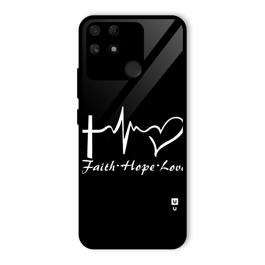 Faith Hope Love Heart Sign Glass Back Case for Realme Narzo 50A