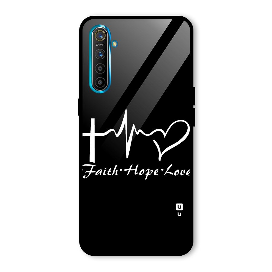 Faith Hope Love Heart Sign Glass Back Case for Realme X2
