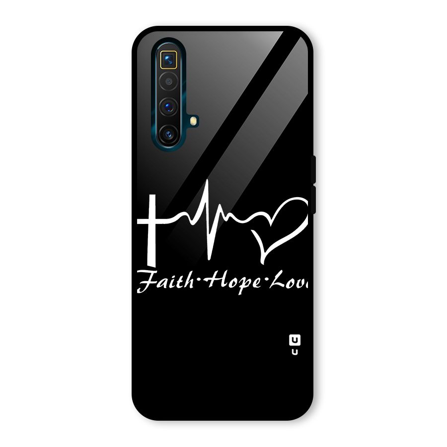 Faith Hope Love Heart Sign Glass Back Case for Realme X3