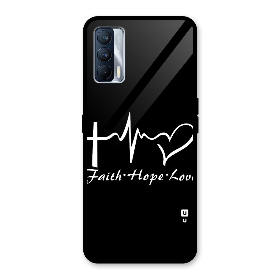 Faith Hope Love Heart Sign Glass Back Case for Realme X7