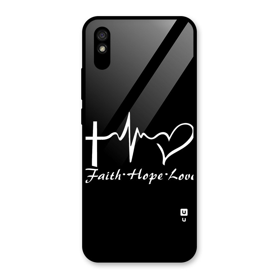 Faith Hope Love Heart Sign Glass Back Case for Redmi 9A