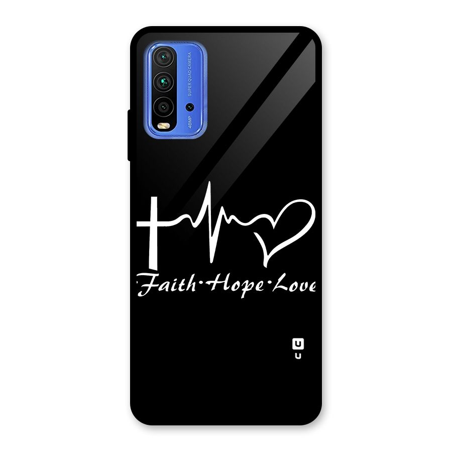 Faith Hope Love Heart Sign Glass Back Case for Redmi 9 Power