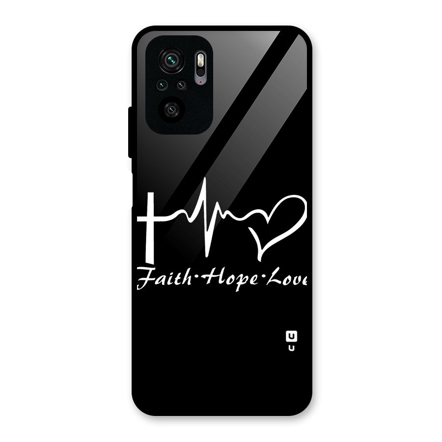 Faith Hope Love Heart Sign Glass Back Case for Redmi Note 10S