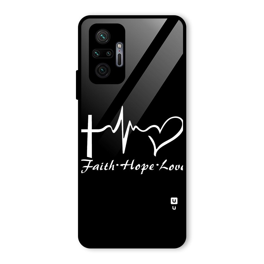 Faith Hope Love Heart Sign Glass Back Case for Redmi Note 10 Pro Max
