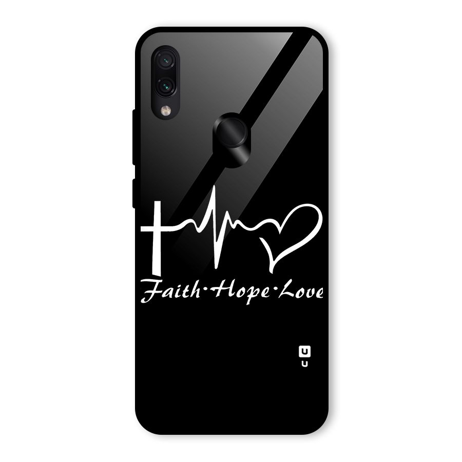 Faith Hope Love Heart Sign Glass Back Case for Redmi Note 7S