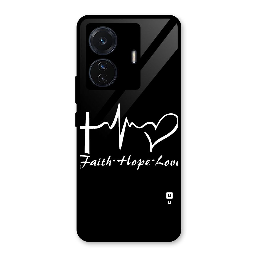 Faith Hope Love Heart Sign Glass Back Case for Vivo T1 Pro