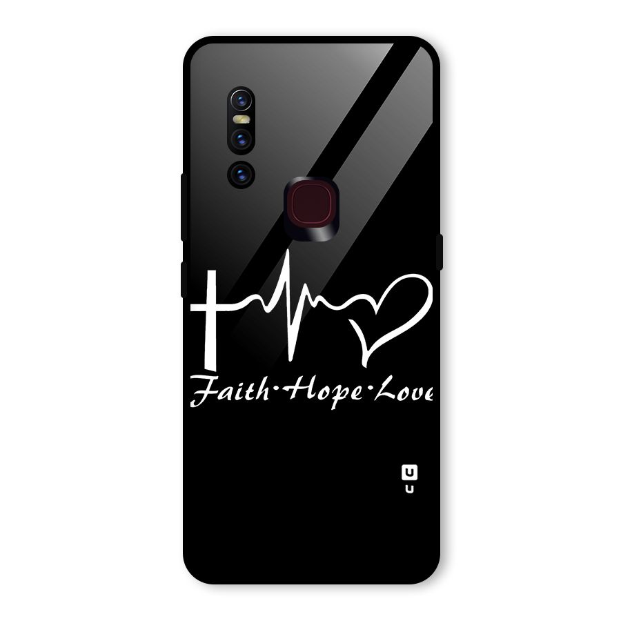Faith Hope Love Heart Sign Glass Back Case for Vivo V15