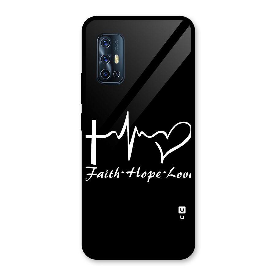 Faith Hope Love Heart Sign Glass Back Case for Vivo V17