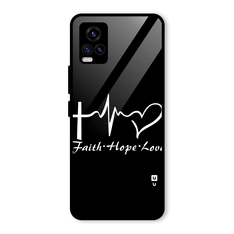 Faith Hope Love Heart Sign Glass Back Case for Vivo V20