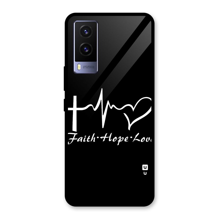 Faith Hope Love Heart Sign Glass Back Case for Vivo V21e 5G