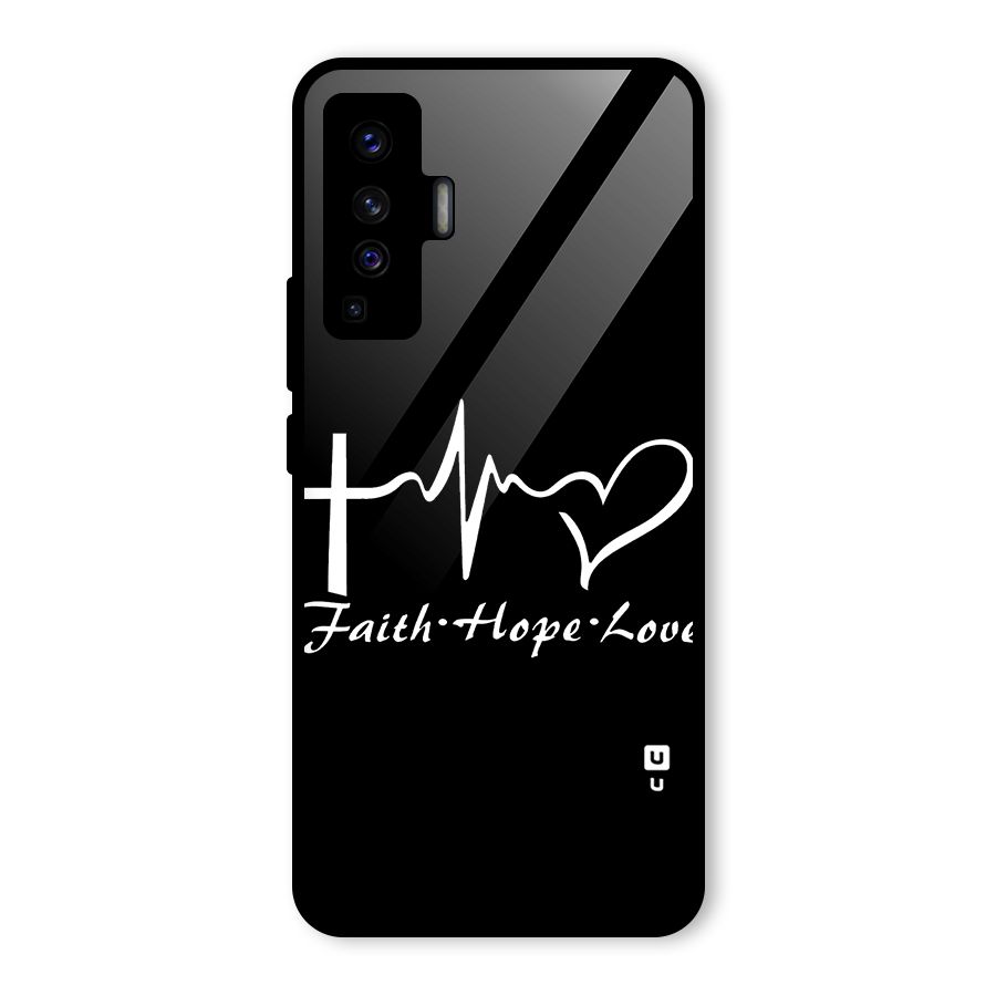 Faith Hope Love Heart Sign Glass Back Case for Vivo X50