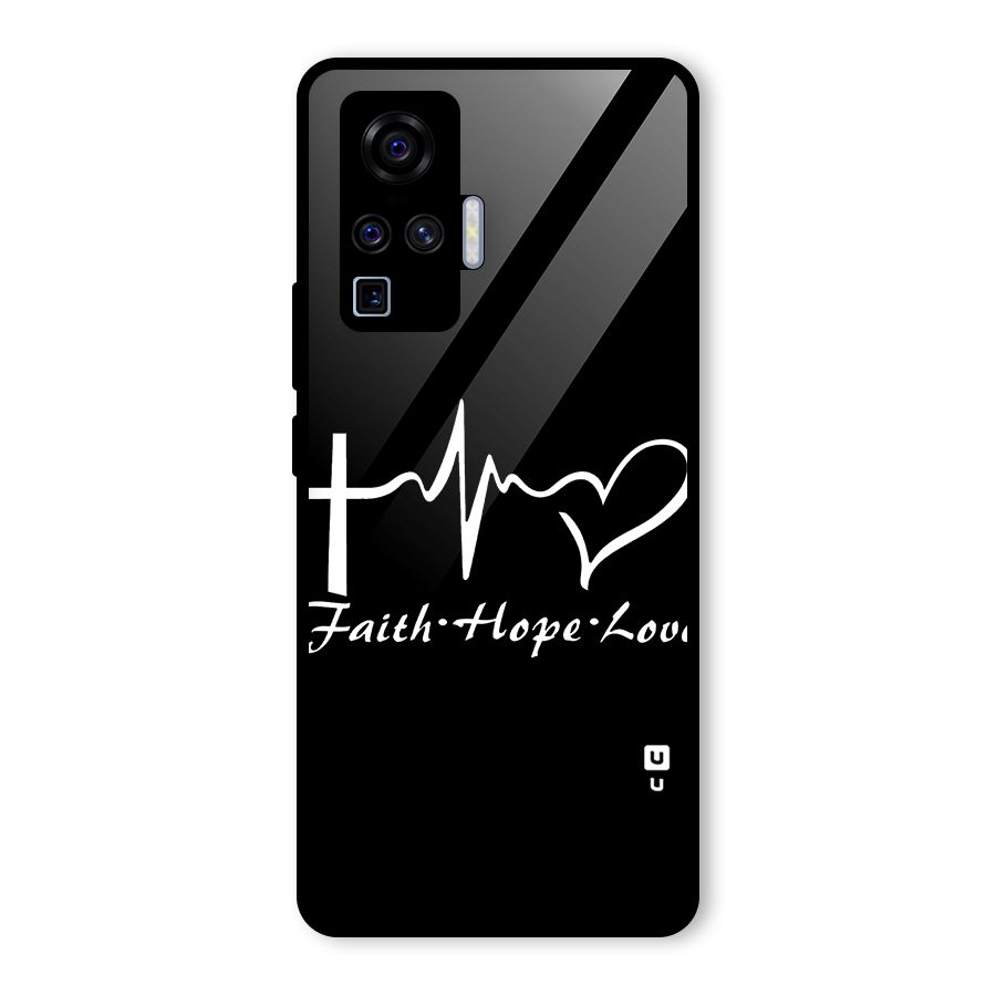Faith Hope Love Heart Sign Glass Back Case for Vivo X50 Pro