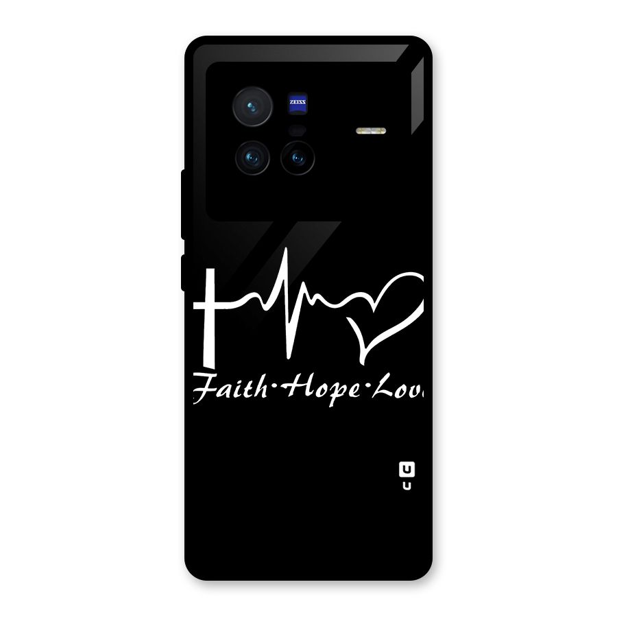 Faith Hope Love Heart Sign Glass Back Case for Vivo X80