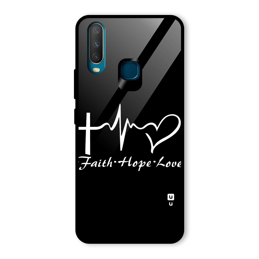 Faith Hope Love Heart Sign Glass Back Case for Vivo Y15
