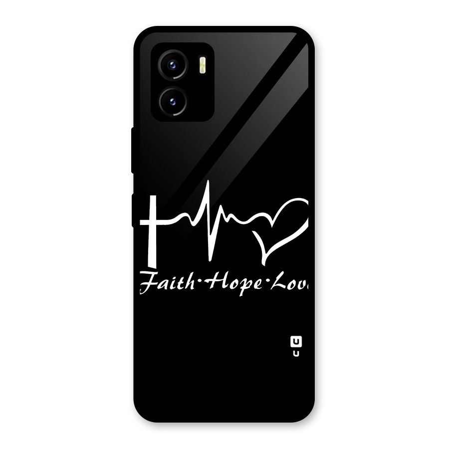 Faith Hope Love Heart Sign Glass Back Case for Vivo Y15s