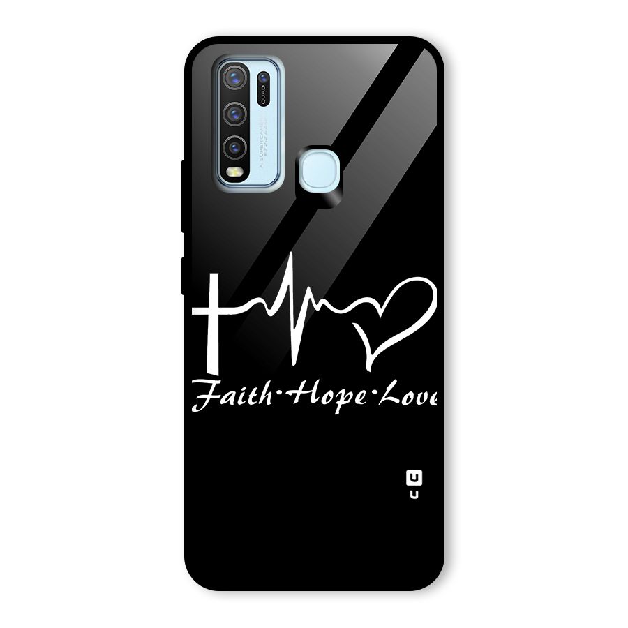 Faith Hope Love Heart Sign Glass Back Case for Vivo Y30
