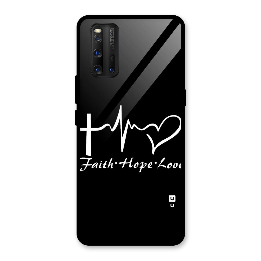 Faith Hope Love Heart Sign Glass Back Case for Vivo iQOO 3
