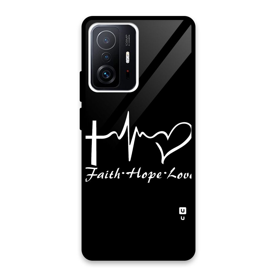 Faith Hope Love Heart Sign Glass Back Case for Xiaomi 11T Pro