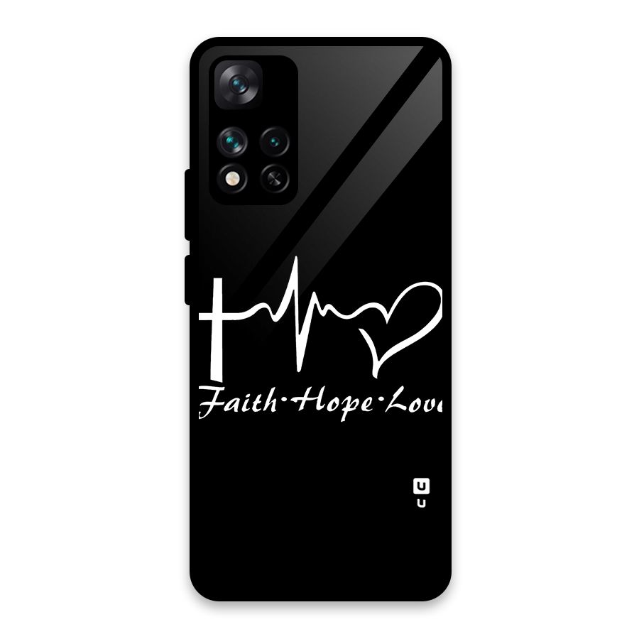 Faith Hope Love Heart Sign Glass Back Case for Xiaomi 11i 5G