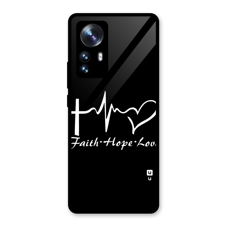 Faith Hope Love Heart Sign Glass Back Case for Xiaomi 12 Pro