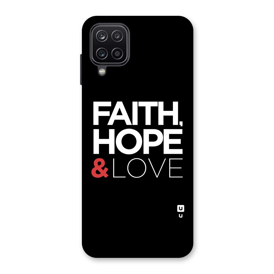Faith Hope and Love Typography Back Case for Galaxy A12