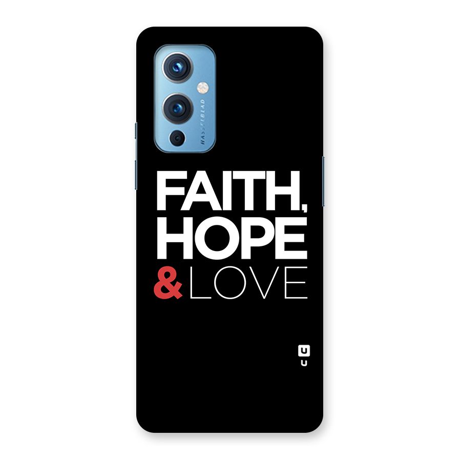 Faith Hope and Love Typography Back Case for OnePlus 9