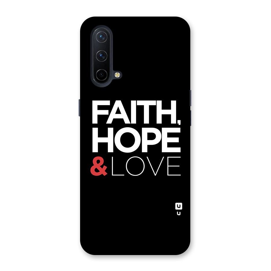 Faith Hope and Love Typography Back Case for OnePlus Nord CE 5G