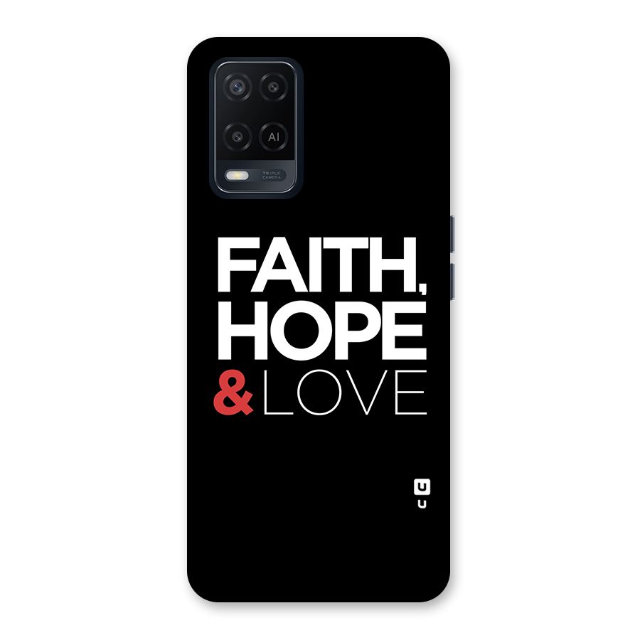 Faith Hope and Love Typography Back Case for Oppo A54