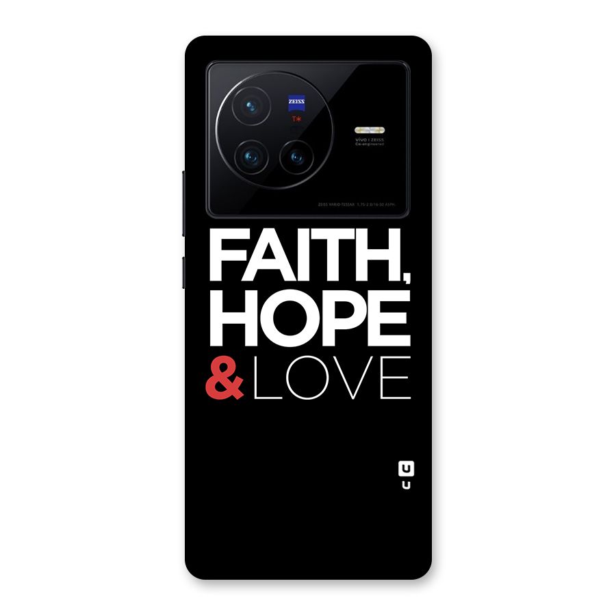Faith Hope and Love Typography Back Case for Vivo X80