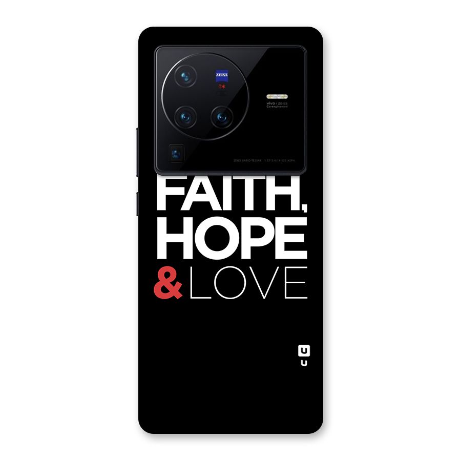 Faith Hope and Love Typography Back Case for Vivo X80 Pro