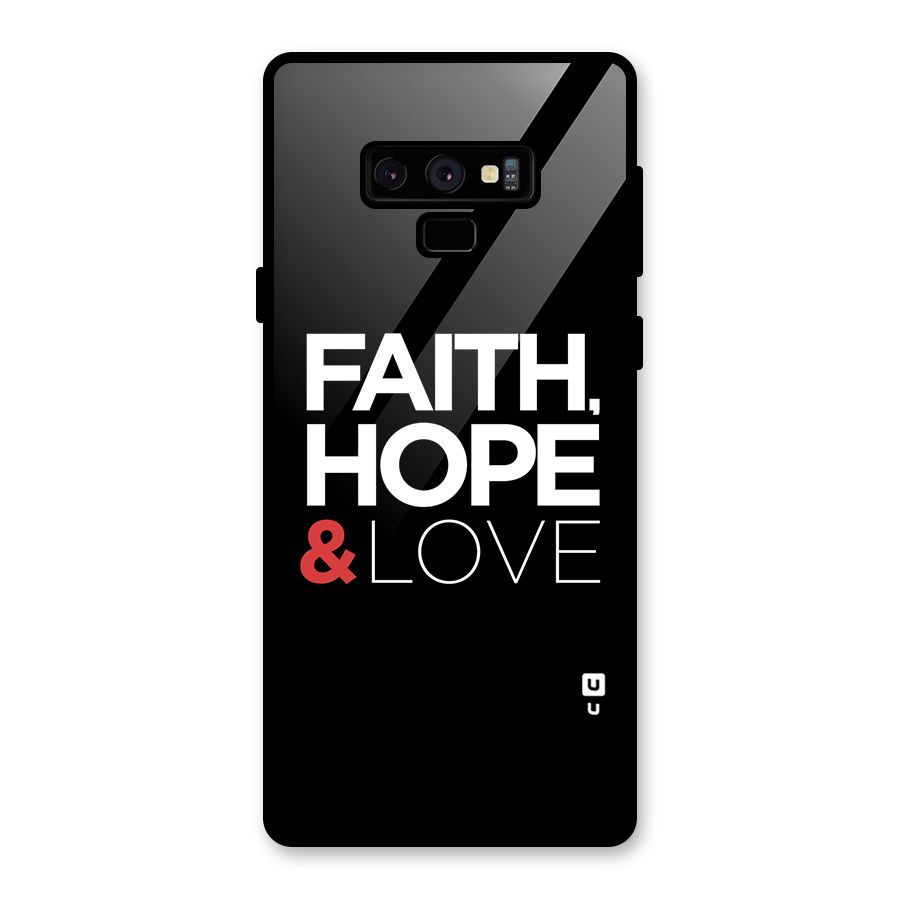 Faith Hope and Love Typography Glass Back Case for Galaxy Note 9