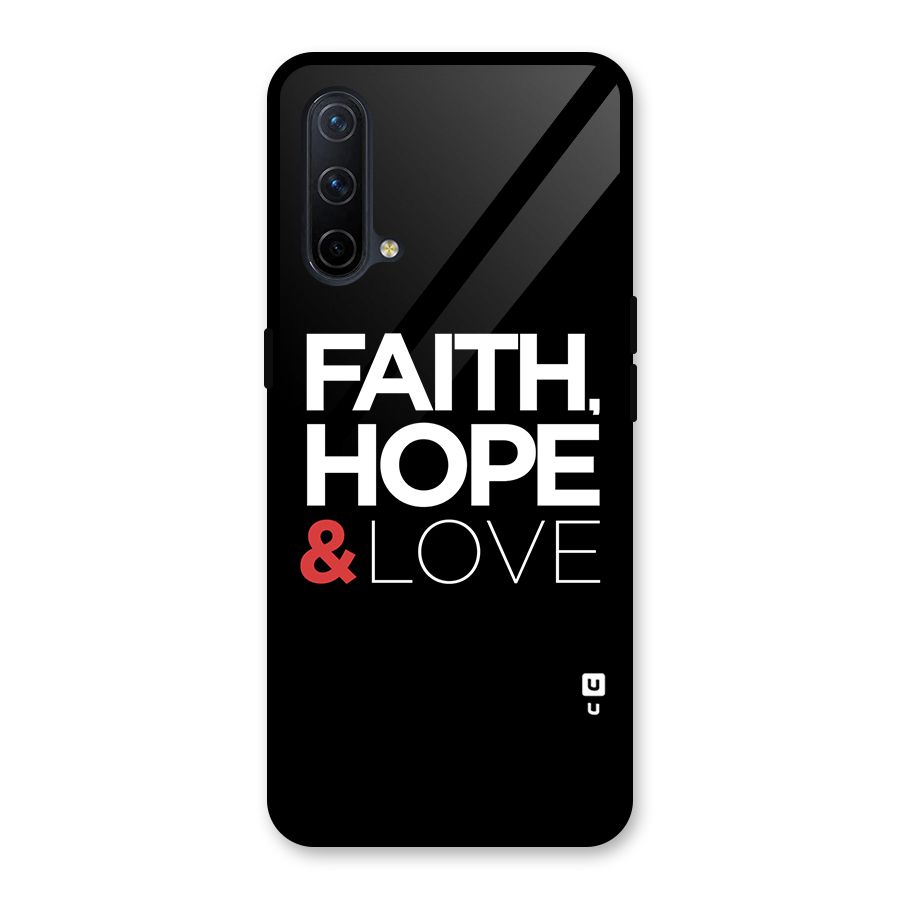 Faith Hope and Love Typography Glass Back Case for OnePlus Nord CE 5G
