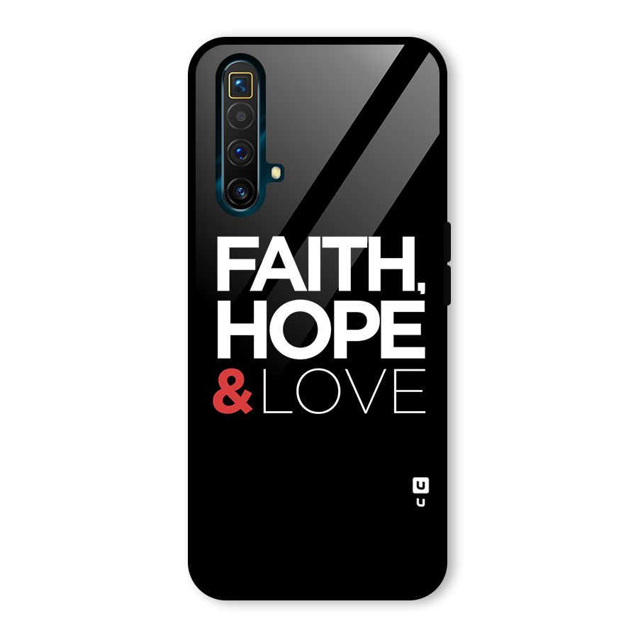 Faith Hope and Love Typography Glass Back Case for Realme X3 SuperZoom
