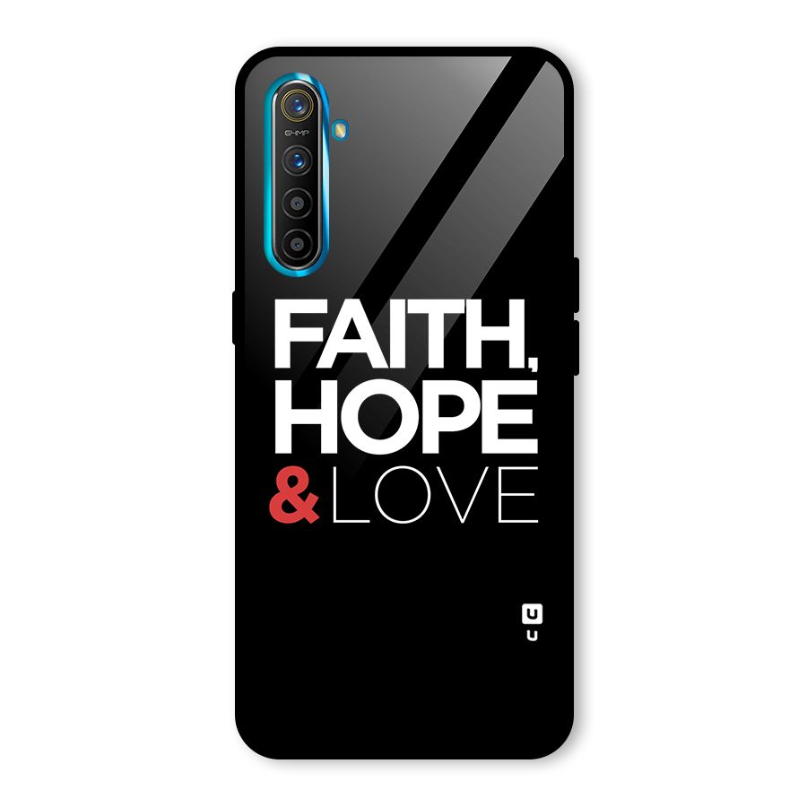 Faith Hope and Love Typography Glass Back Case for Realme XT
