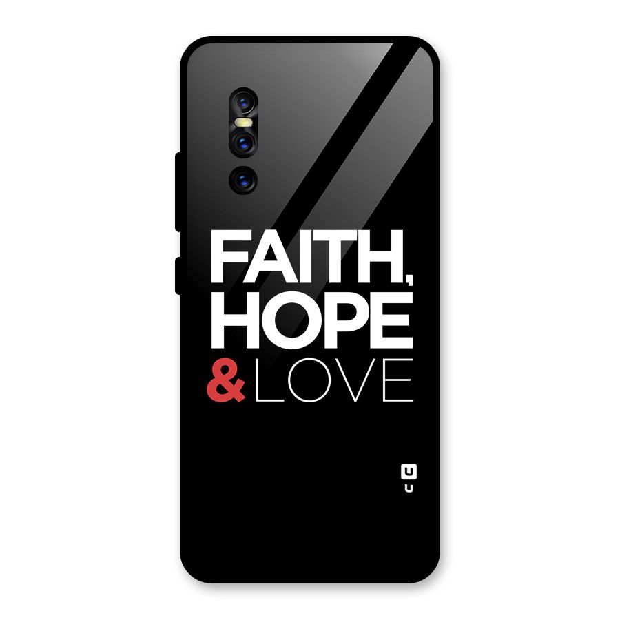 Faith Hope and Love Typography Glass Back Case for Vivo V15 Pro