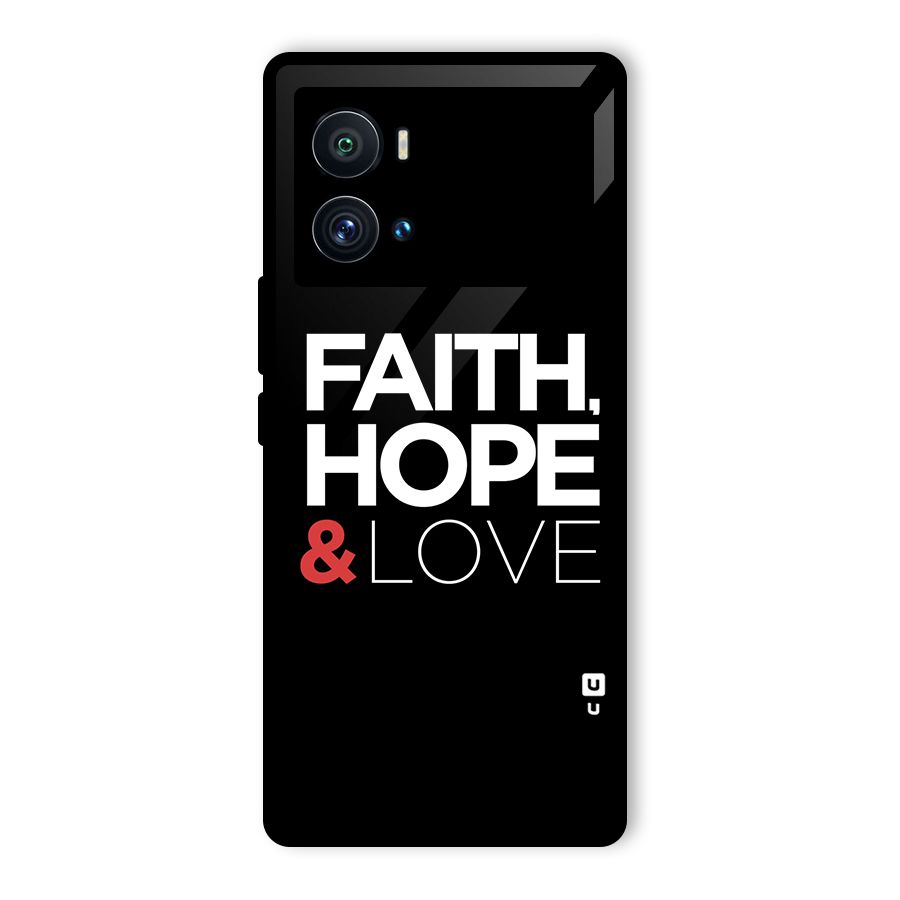Faith Hope and Love Typography Glass Back Case for Vivo iQOO 9 Pro