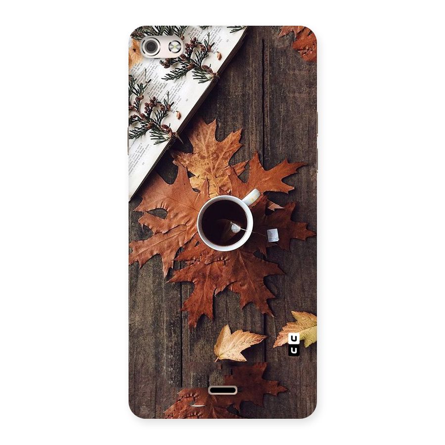 Fall Leaf Coffee Back Case for Micromax Canvas Silver 5