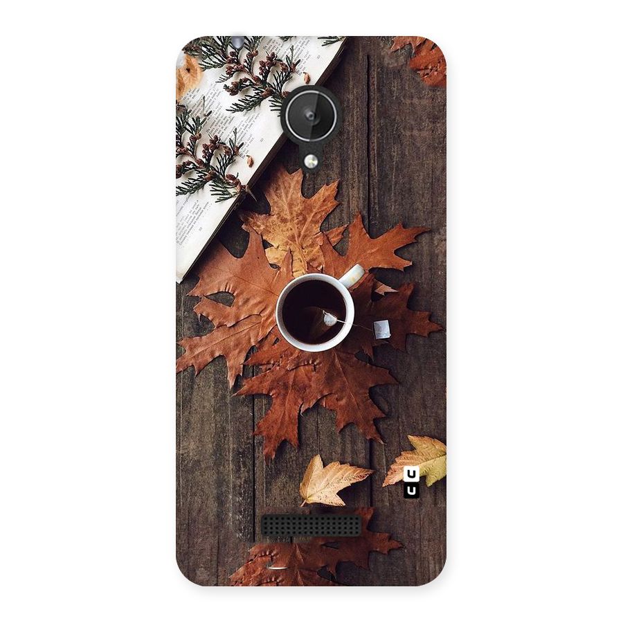 Fall Leaf Coffee Back Case for Micromax Canvas Spark Q380
