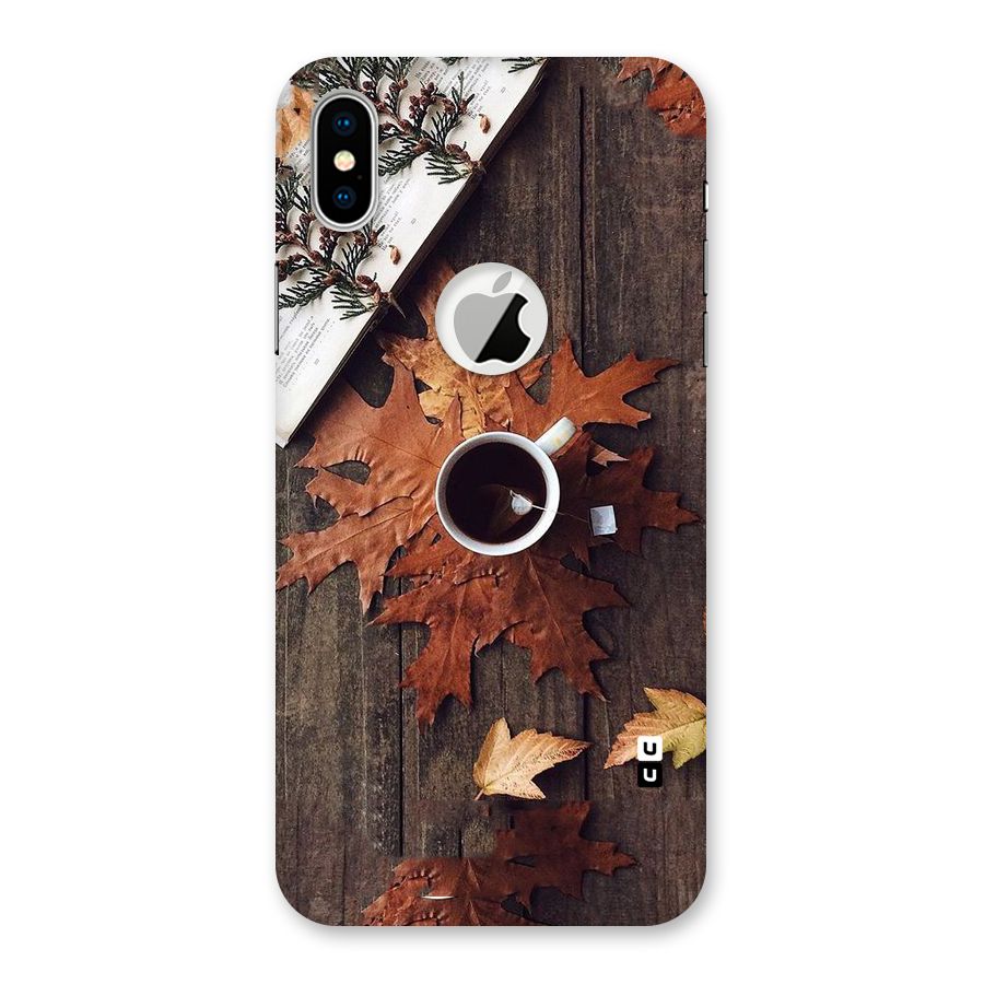 Fall Leaf Coffee Back Case for iPhone XS Logo Cut