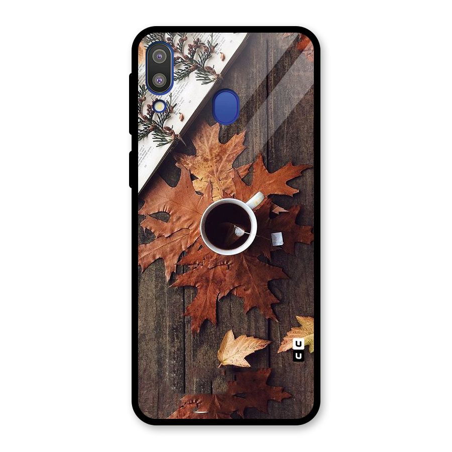 Fall Leaf Coffee Glass Back Case for Galaxy M20