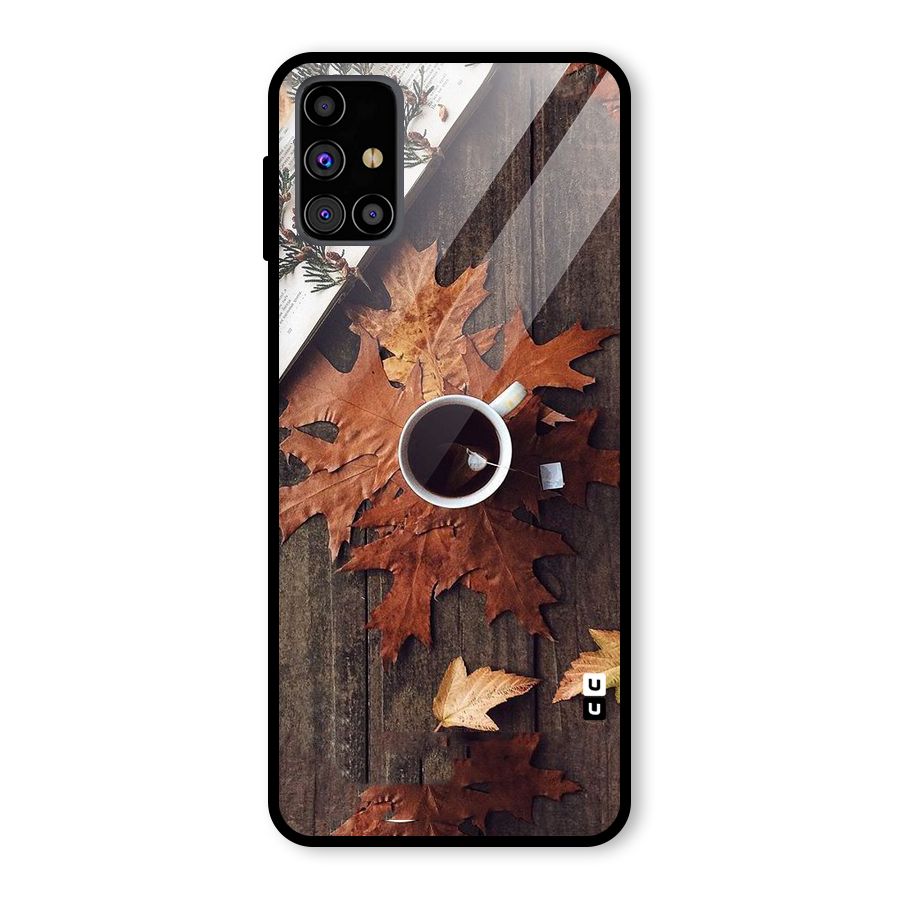 Fall Leaf Coffee Glass Back Case for Galaxy M31s