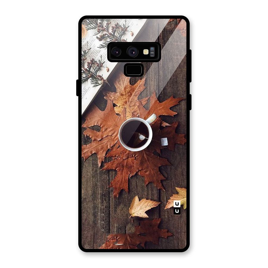 Fall Leaf Coffee Glass Back Case for Galaxy Note 9