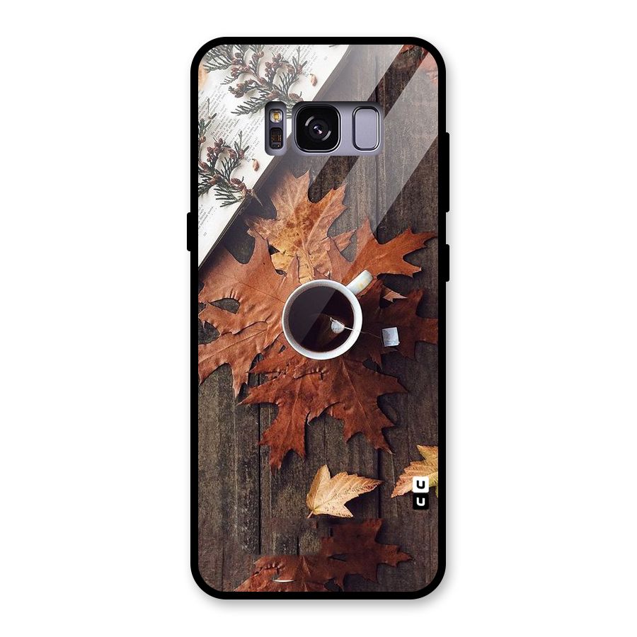 Fall Leaf Coffee Glass Back Case for Galaxy S8