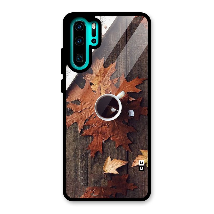 Fall Leaf Coffee Glass Back Case for Huawei P30 Pro
