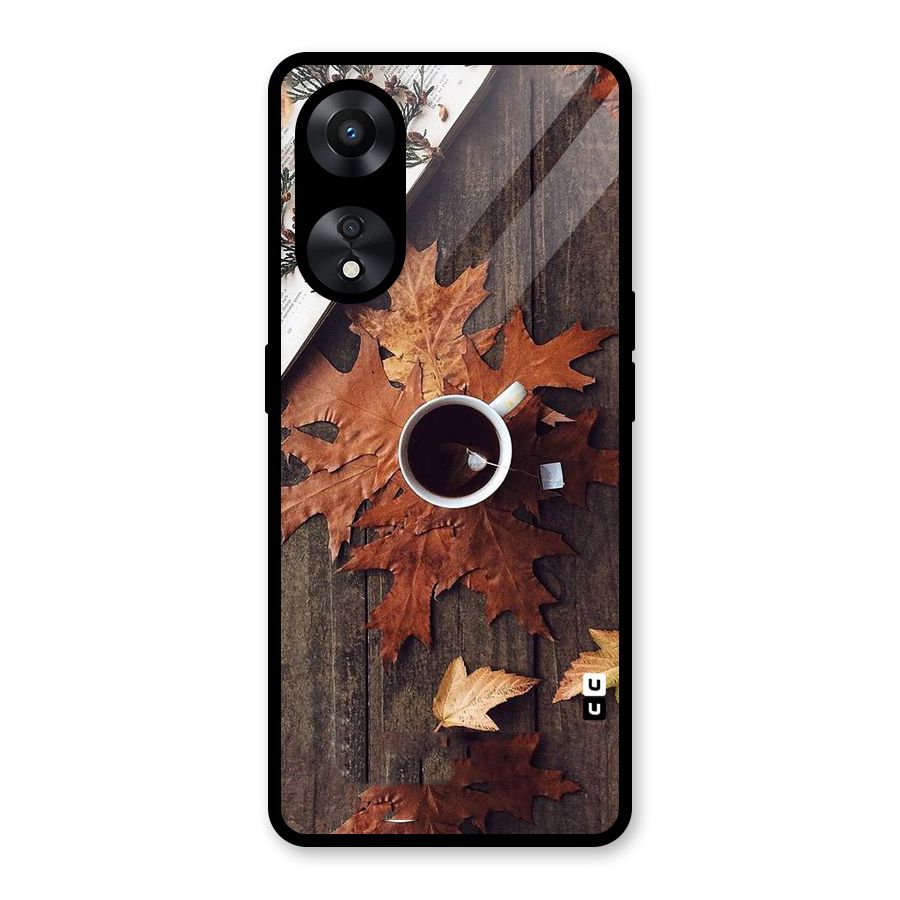 Fall Leaf Coffee Glass Back Case for Oppo A78