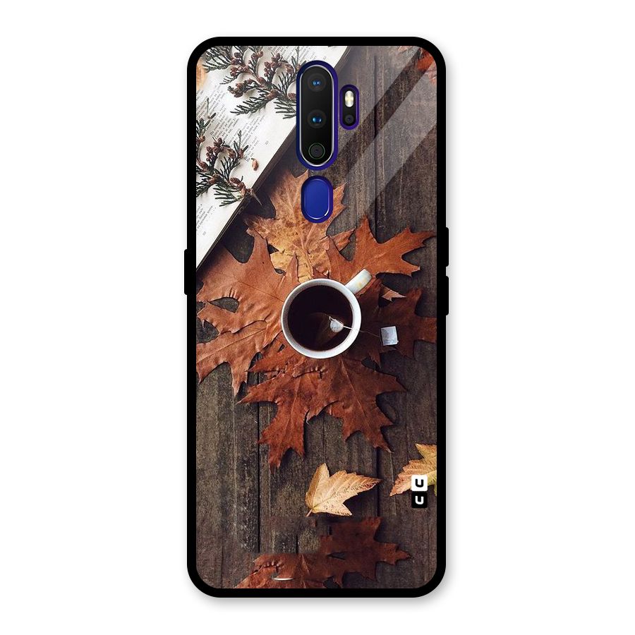 Fall Leaf Coffee Glass Back Case for Oppo A9 (2020)
