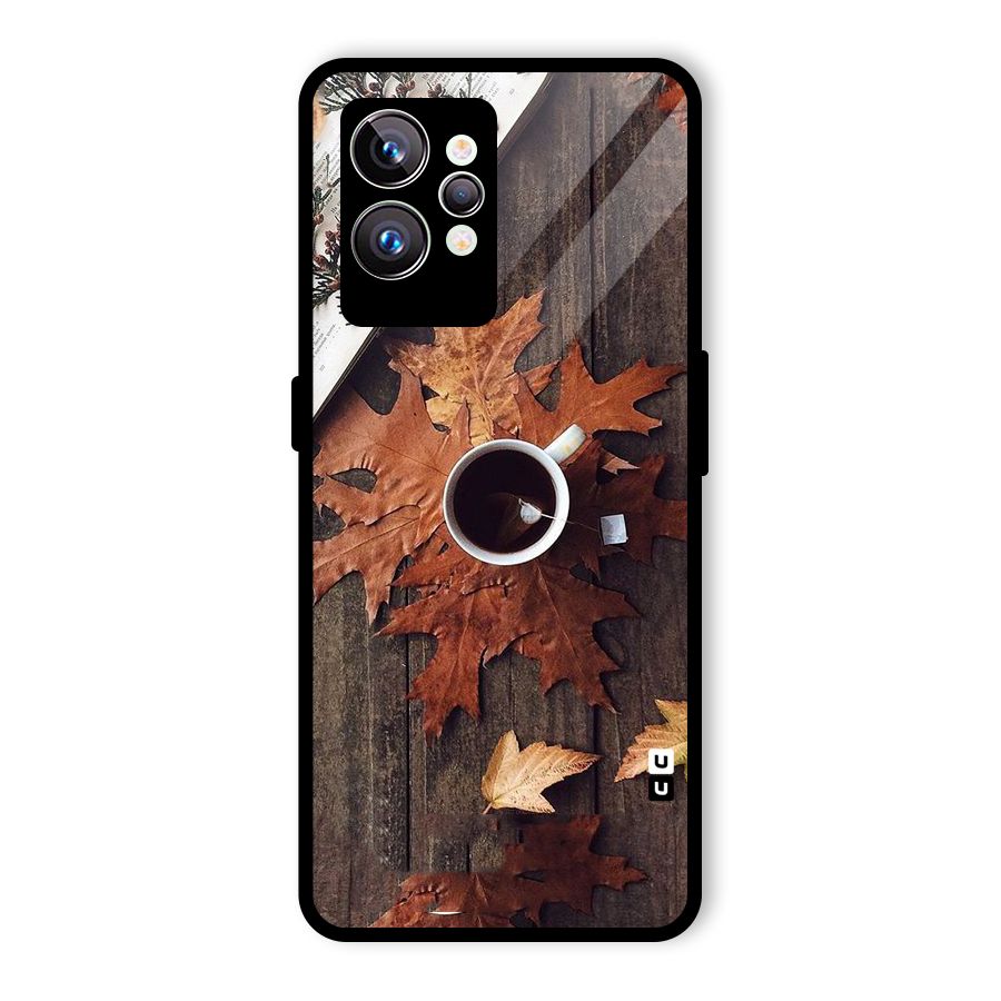 Fall Leaf Coffee Glass Back Case for Realme GT2 Pro