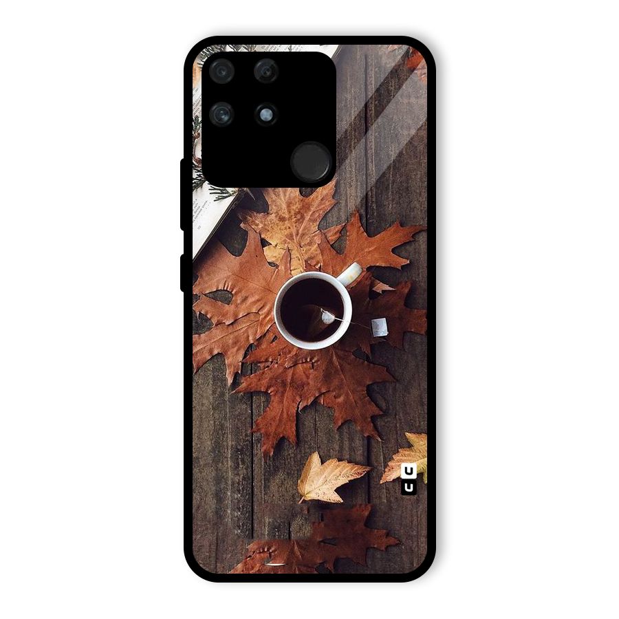 Fall Leaf Coffee Glass Back Case for Realme Narzo 50A