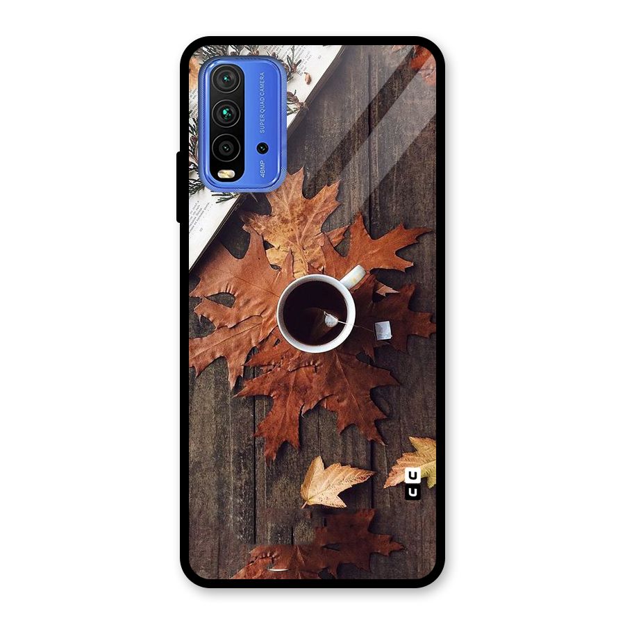 Fall Leaf Coffee Glass Back Case for Redmi 9 Power
